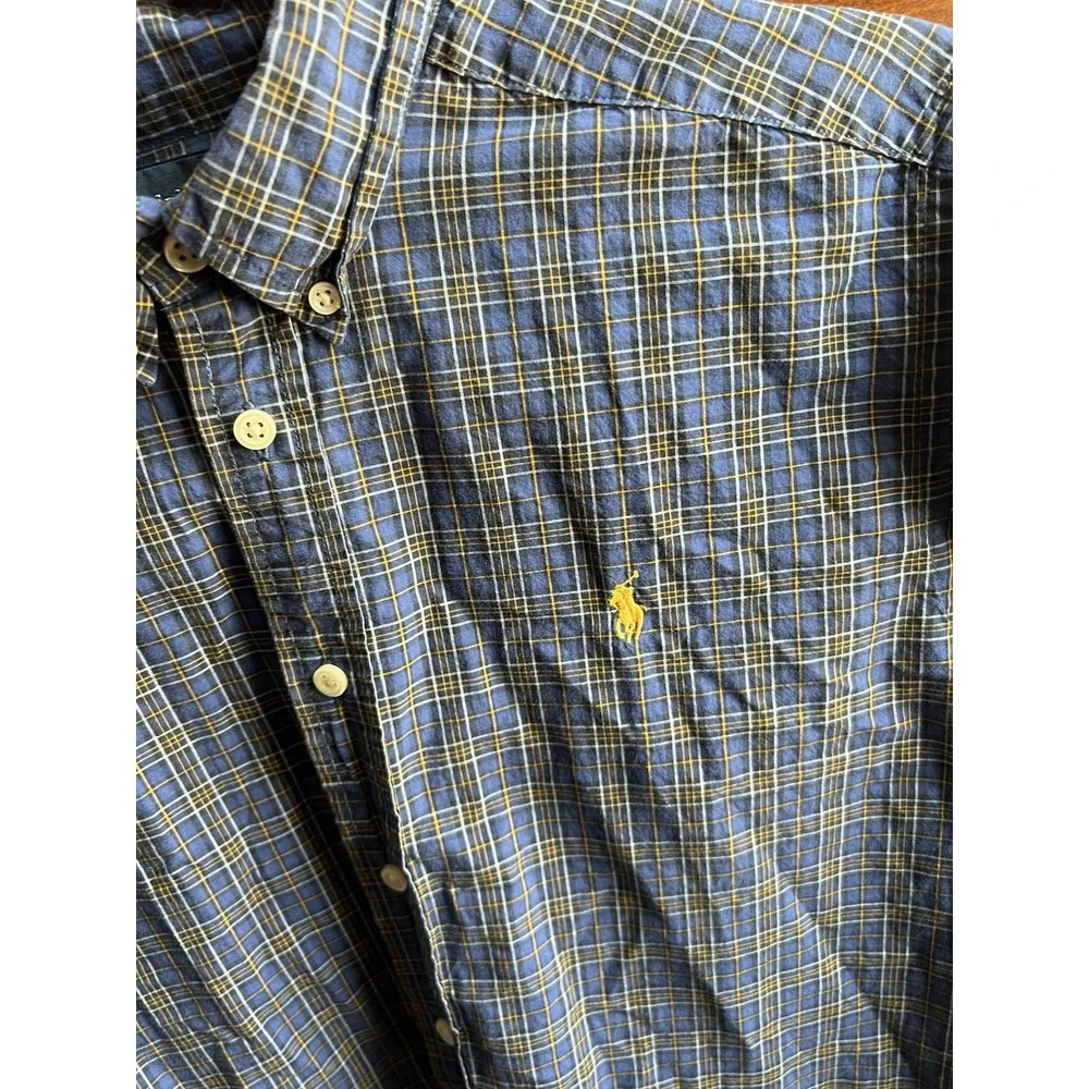 Ralph Lauren Youth Boys Button Down Shirt Plaid‎ Size Large (14-16)